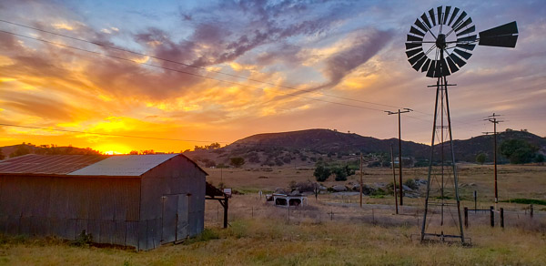 Shed and wind mill